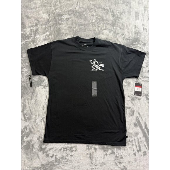 Nike SB Shirt Mens Large Black Loose Fit Skateboarding Graphic Tee CW5406-010 - Picture 1 of 13